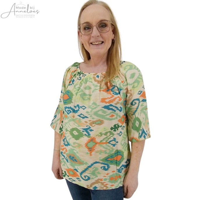 Z Lea H Blouse 3/4 mouw Groen print
